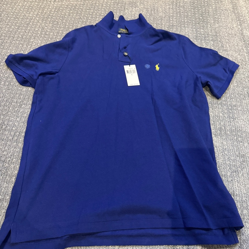 Ralph Lauren Blue Polo Shirt Classic Piqué Design